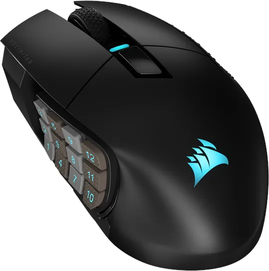 Corsair SCIMITAR ELITE WIRELESS Gaming Mouse - Mus - Optisk - 16 knappar - Svart