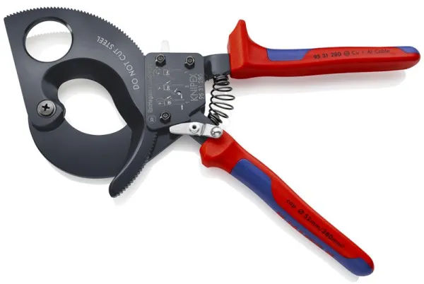 Knipex kabelsax (spärrprincip) svartlackerad, med multikomponenthandtag 280 mm