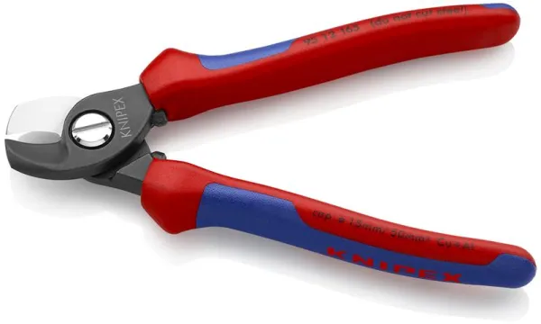 Knipex kabelsaxar, brunerade, med multikomponenthandtag 165 mm
