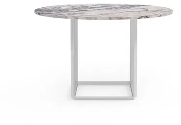 New Works Florence matbord Ø120 vit Viola-marmor med vit ram