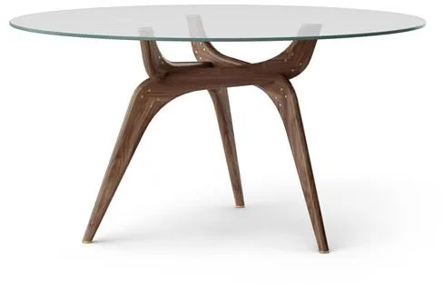 Brdr. Krüger TRIIIO Matbord Ø135 Valnöt oljad/Klarglas