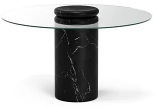 Karakter Castore Matbord Ø130 Nero Marquina Marmor/Klarglas