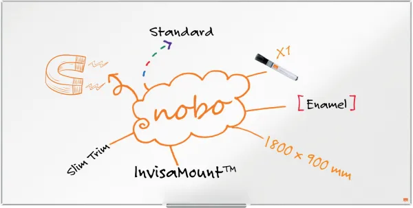 Nobo Impression Pro emaljerad whiteboard 180x90cm vit