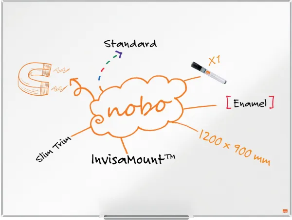 Nobo Impression Pro emaljerad whiteboard 120x90cm vit